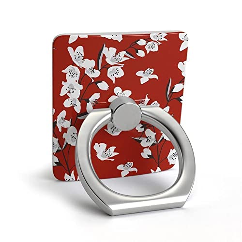Casely Phone Ring Grip Stand - 360° Swivel, Strong Adhesive & Reusable Cherry Blossom Design for iPhone, Samsung & All Smartphones - Perfect for Selfies, Videos & Hands-Free Use