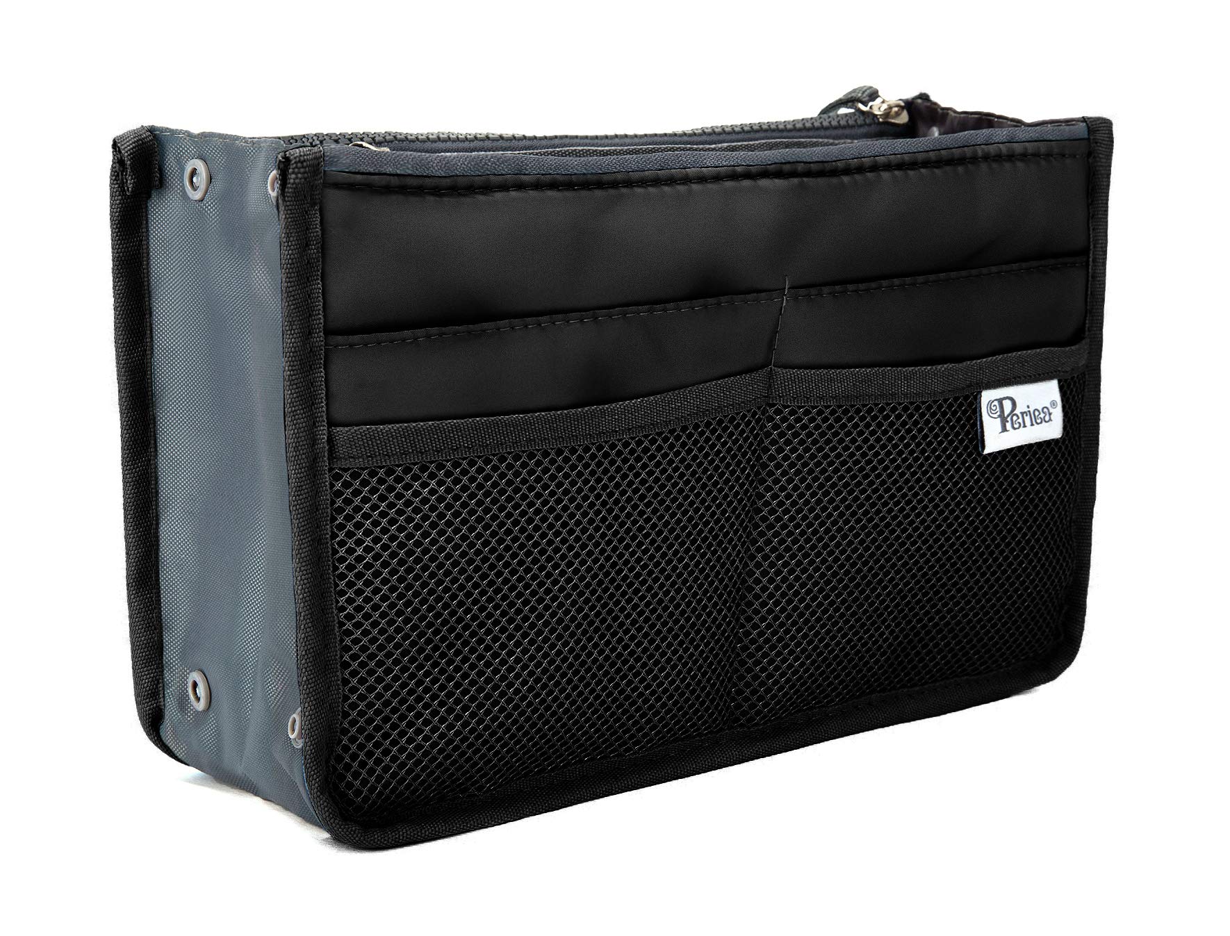 Periea Chelsy Purse Organizer - 13 Pockets Handbag Insert for Travel & Makeup (Black, Small)
