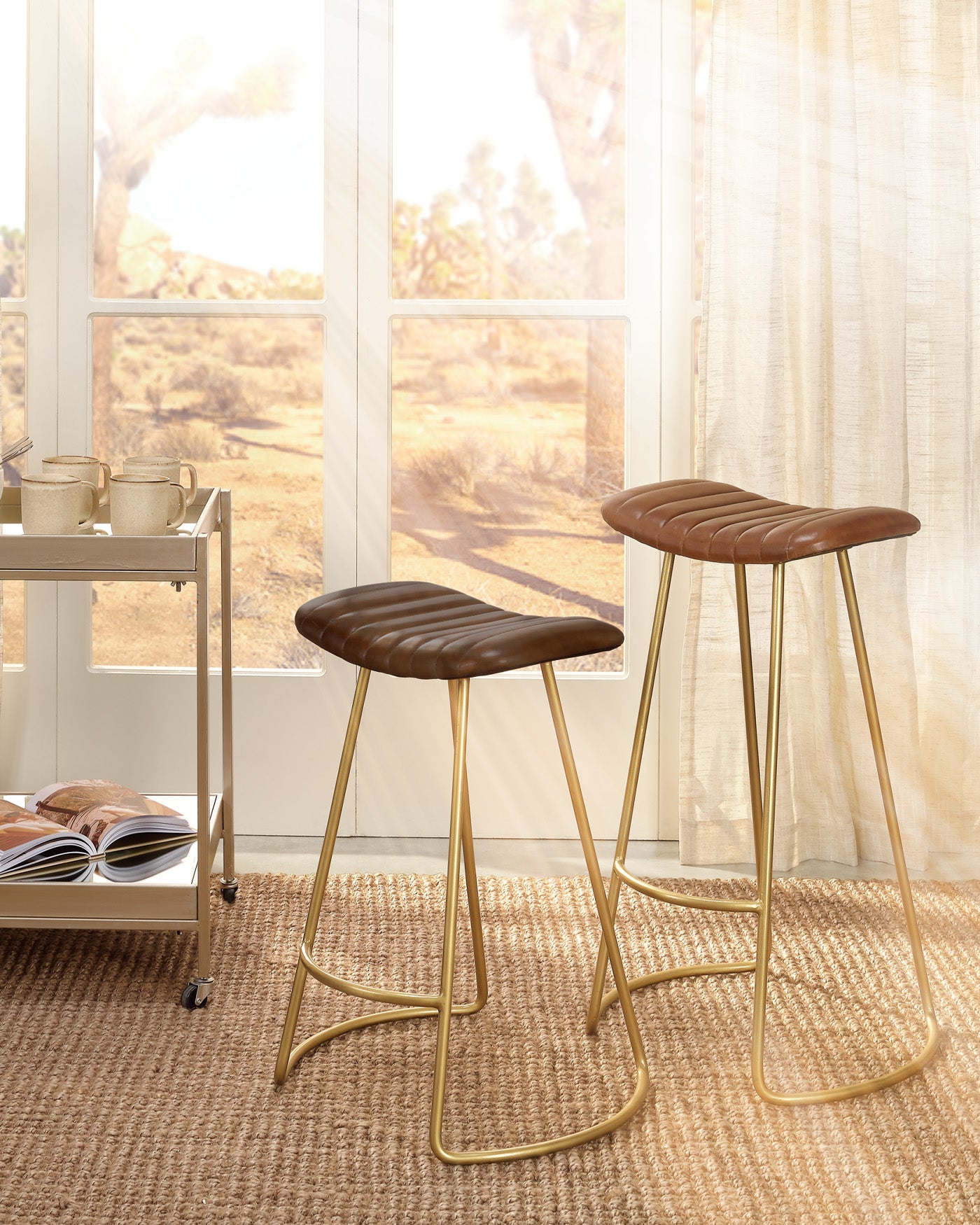 Luke Bar Stool Buff - Modern Wooden Bar Stool with Buff Finish for Kitchen Island, Home Bar & Dining Room - Perfect for Entertaining & Relaxing