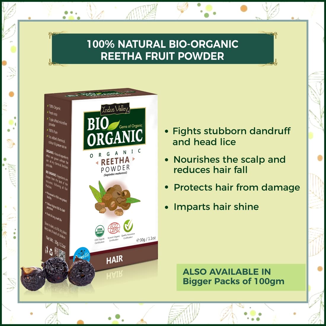 INDUS VALLEY Hair Revitalizing Pack with Amla, Shikakai, Reetha & Bhringraj Powder | 120g Herbal Hair Treatment | Natural Hair Growth & Scalp Care | Perfect Gift for Women - Mother, Wife, Daughter, Girlfriend | Ideal for Diwali, Christmas, Birthday, Anniversary | Use for Stronger, Healthier Hair at Home or Salon
