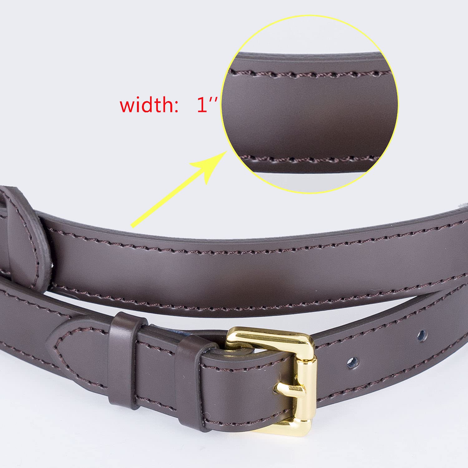 Authentic Vachetta Leather Crossbody Replacement Straps for Purses & Shoulder Bags - 1 Inch Wide Coffee Brown | Perfect for Everyday Use, Travel & Fashion Accessories