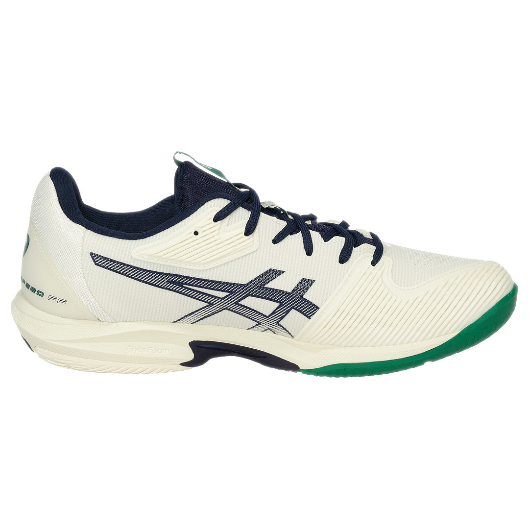 ASICS Men's Solution Speed FF 3 Tennis Shoes - Lightweight Performance Court Shoes for Men | Cream/Midnight Color | Ideal for Competitive Tennis Matches & Training Sessions