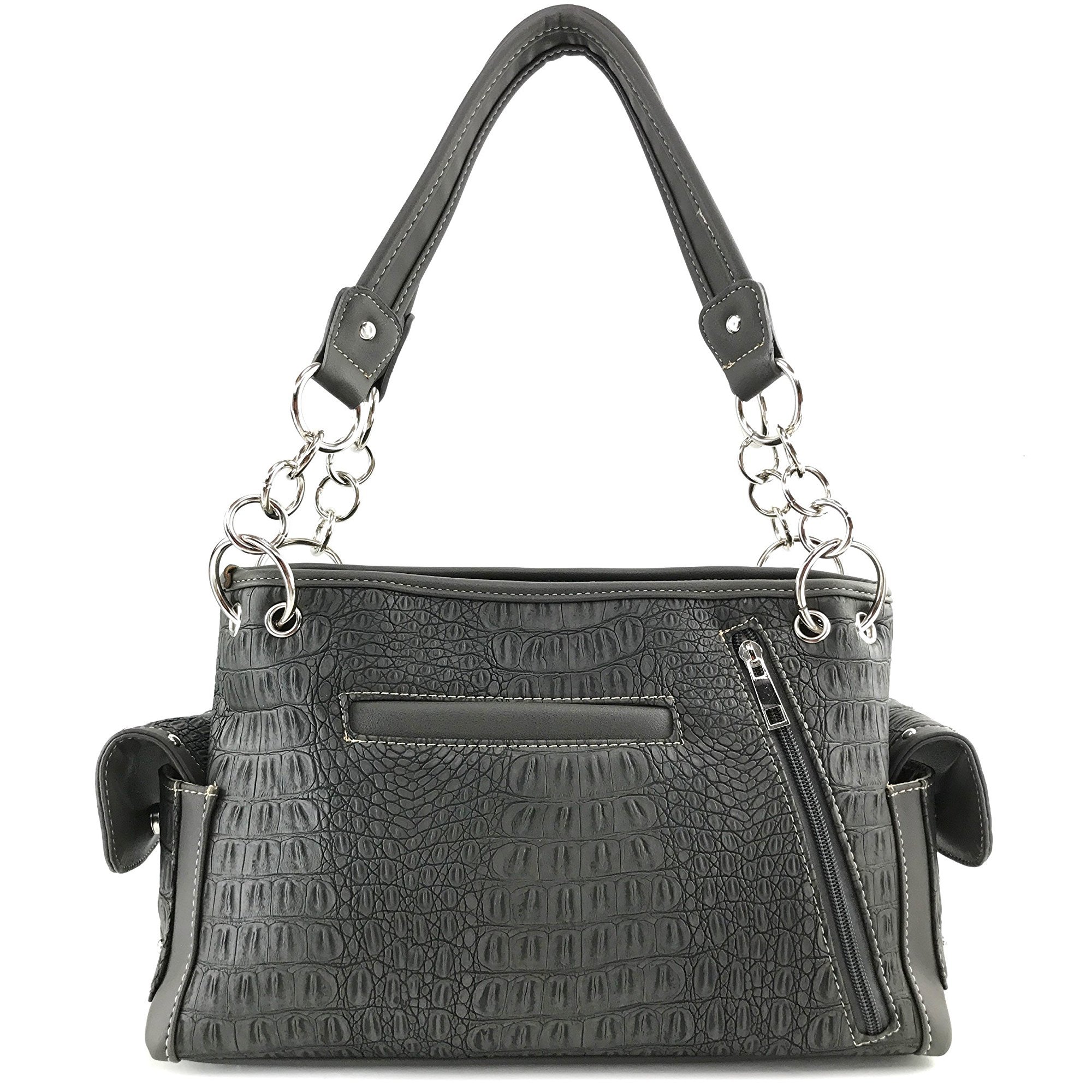 Justin West Concealed Carry Western Buckle Duo Color Shoulder Handbag Purse for Women - Stylish Cowhide Leather Crossbody Bag with Hidden Gun Pocket | Perfect for Everyday Use, Travel & Outdoor Activities