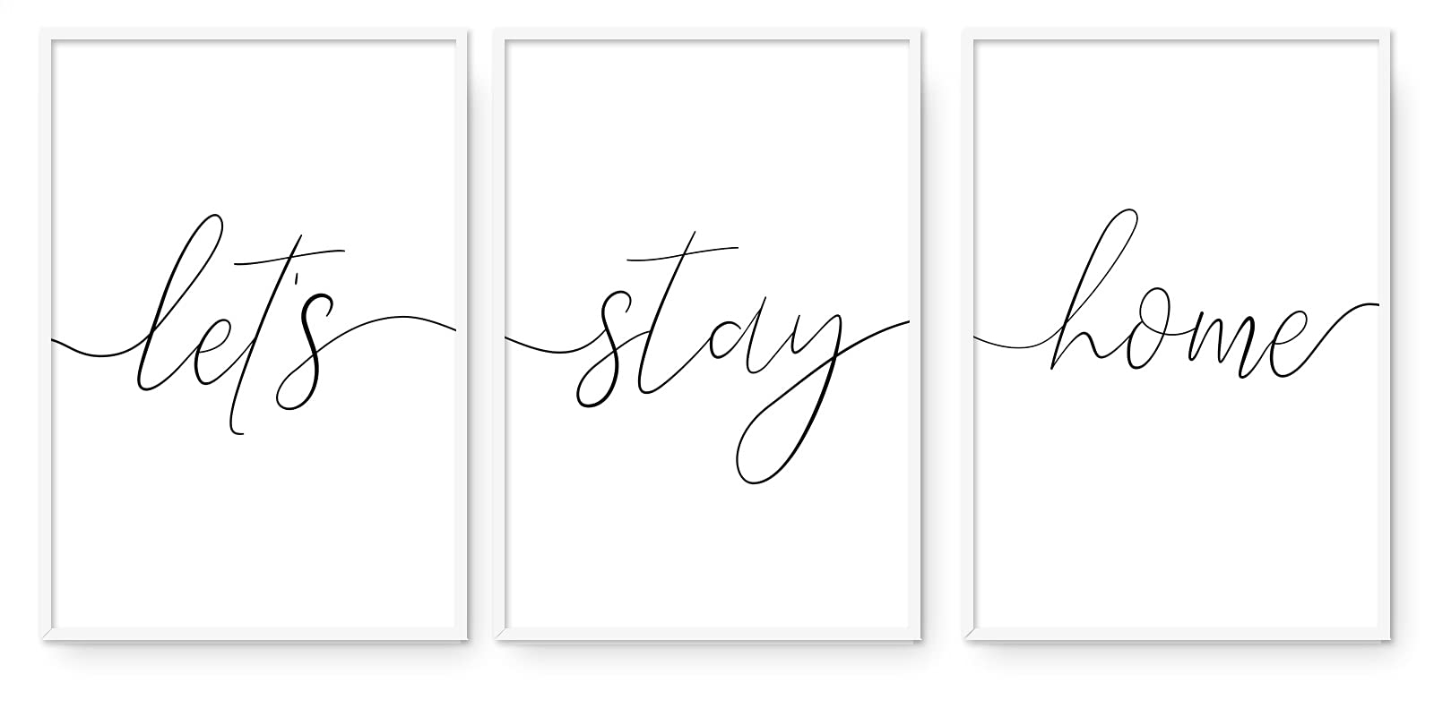 Minimalist 'Let's Stay Home' Canvas Wall Art - 16x24 Inch Unframed Modern Quote Poster for Living Room & Bedroom Decor - Perfect for Cozy Spaces, Home Offices & Gift Giving