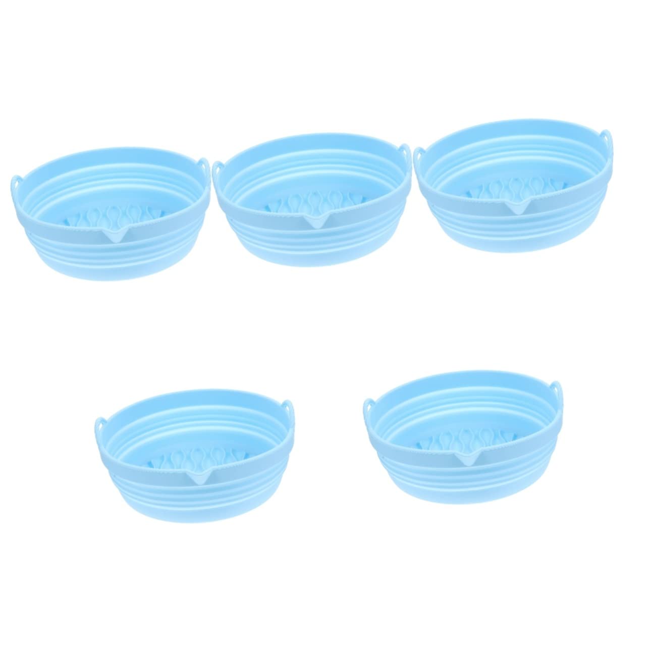 5-Piece Silicone Air Fryer Accessories Set - Reusable Non-Stick Baking Pans, Liner Baskets & Crisper Lids for Healthy Cooking | Perfect for Chicken Wings, French Fries, Veggies & More