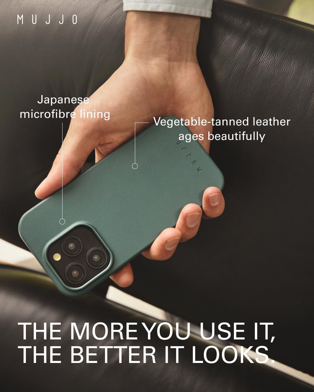 Premium European Leather iPhone 16 Pro Max Case with MagSafe - Slim Protective Cover for iPhone 16 Pro Max | Enhanced Camera Lens Protection | Livid Green | Perfect for Business & Travel Use