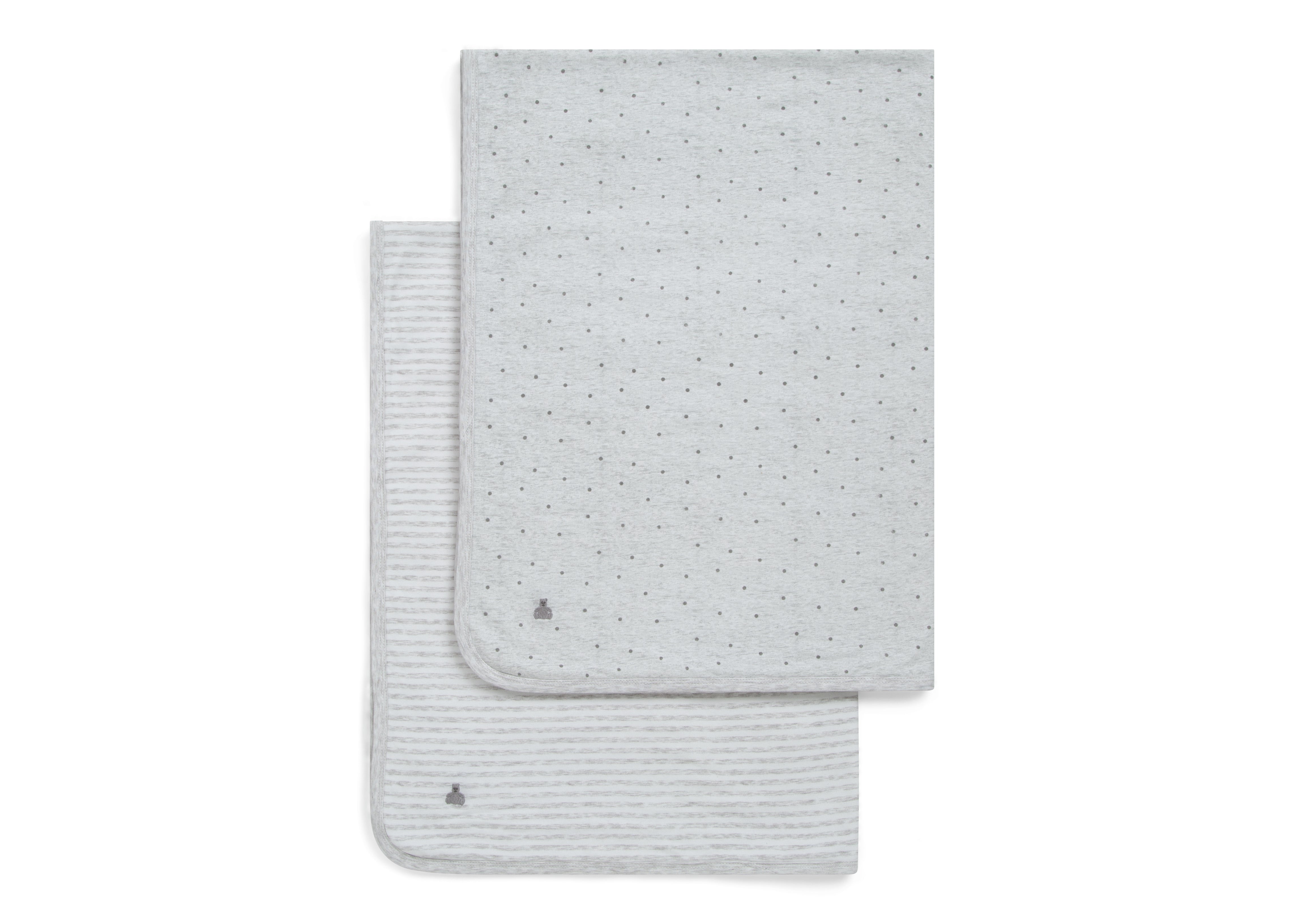 BabyGap Reversible 100% Organic Cotton Blankets - 2 Pack Set | Ultra Soft & Hypoallergenic Baby Swaddle Blankets for Newborns, Infants & Toddlers | Perfect for Nursery, Stroller, Car Seat & Cuddle Time