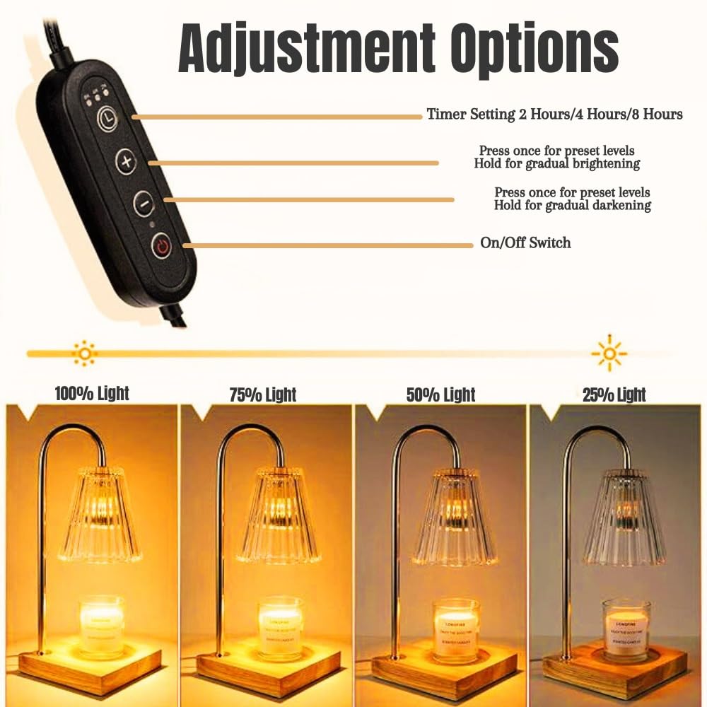 Electric Candle Warmer Lamp with Timer - Aromatherapy Wax Melter for Home, Office & Spa - Perfect Christmas & Birthday Gift for Women - Creates Cozy Ambiance for Relaxation, Meditation & Romantic Nights