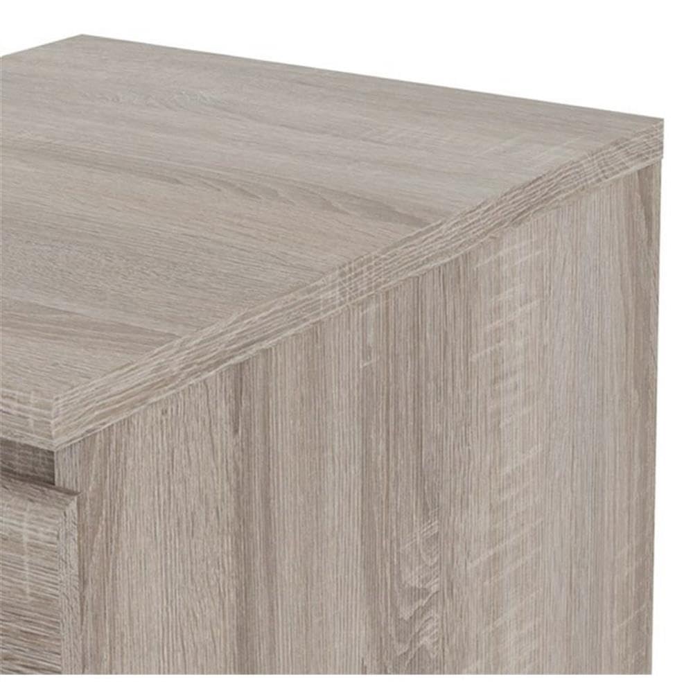 Scandinavian 2-Piece Bedroom Furniture Set with 6-Drawer Dresser & Nightstands - Truffle Gray, Handle-Free Design, Smooth Metal Glides for Modern Home Decor | Perfect for Small Spaces & Minimalist Bedrooms
