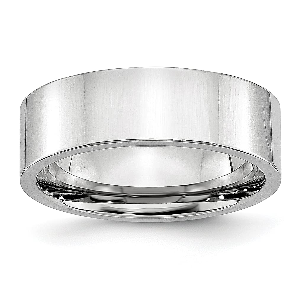 Cobalt 7mm Men's Wedding Band Ring - Classic Flat Comfort Fit Jewelry for Grooms, Dads & Him | Durable Cobalt Chrome Ring for Everyday Wear, Anniversary Gift & Special Occasions