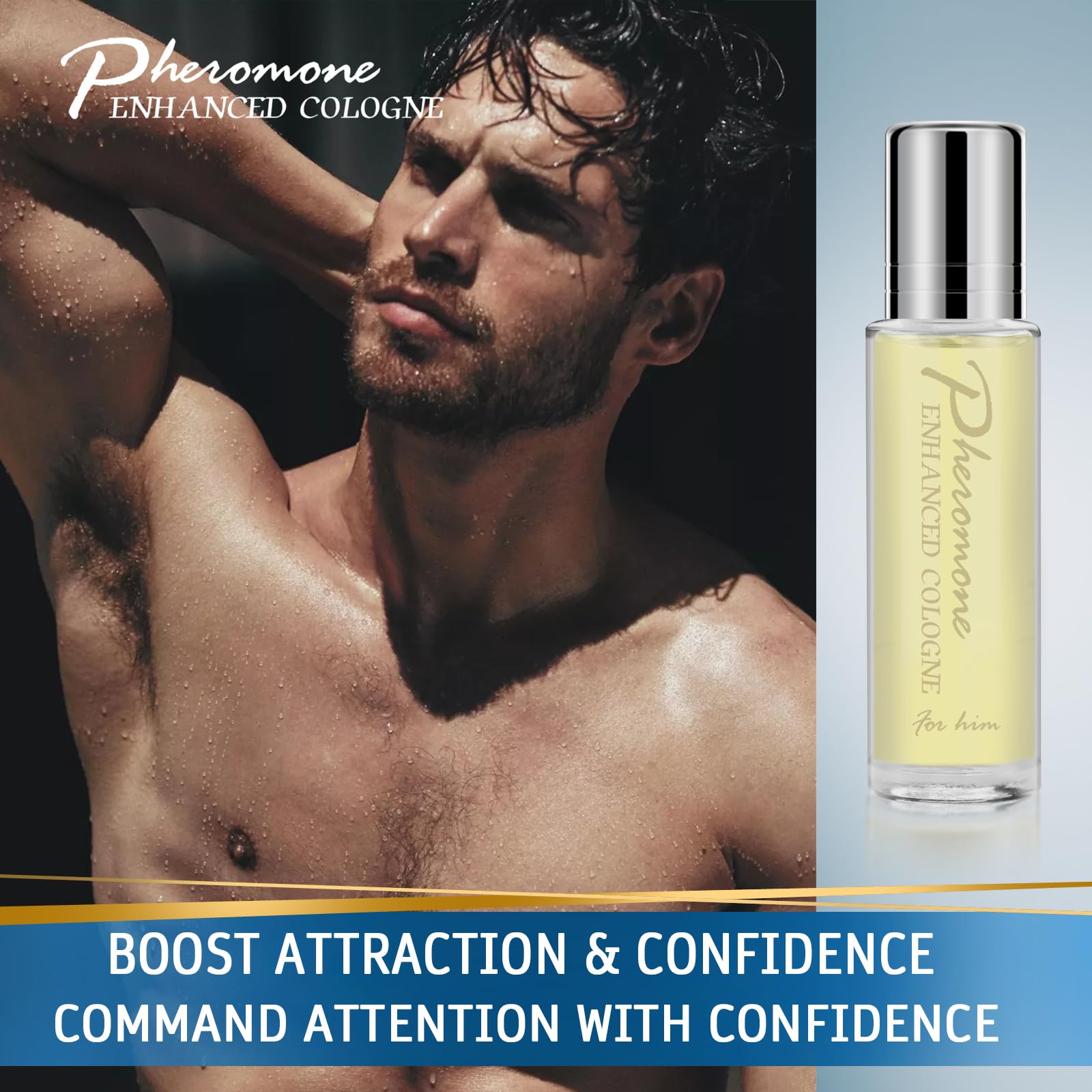 Best Pheromone Cologne for Men - Long-Lasting Attraction Scent with Confidence Boost - 15mL Perfume for Dating & Night Out - Cupid Pheromone Infused Cologne for Men
