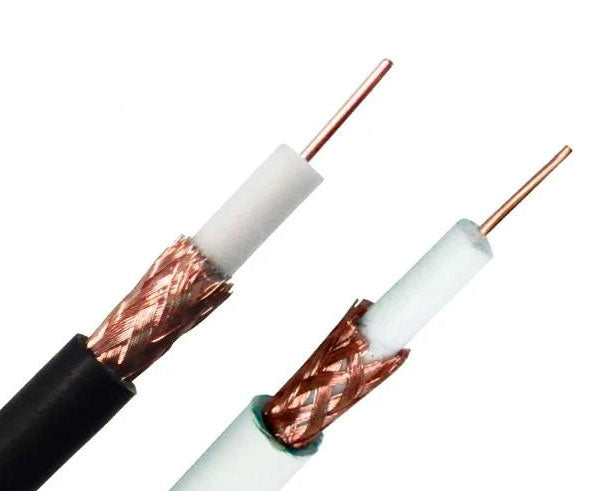 1000ft RG59 Coaxial Cable for CCTV - 20 AWG Bare Copper Core with 95% CCA Braid Shielding (Black/White) - Ideal for Security Cameras, Surveillance Systems & TV Antennas