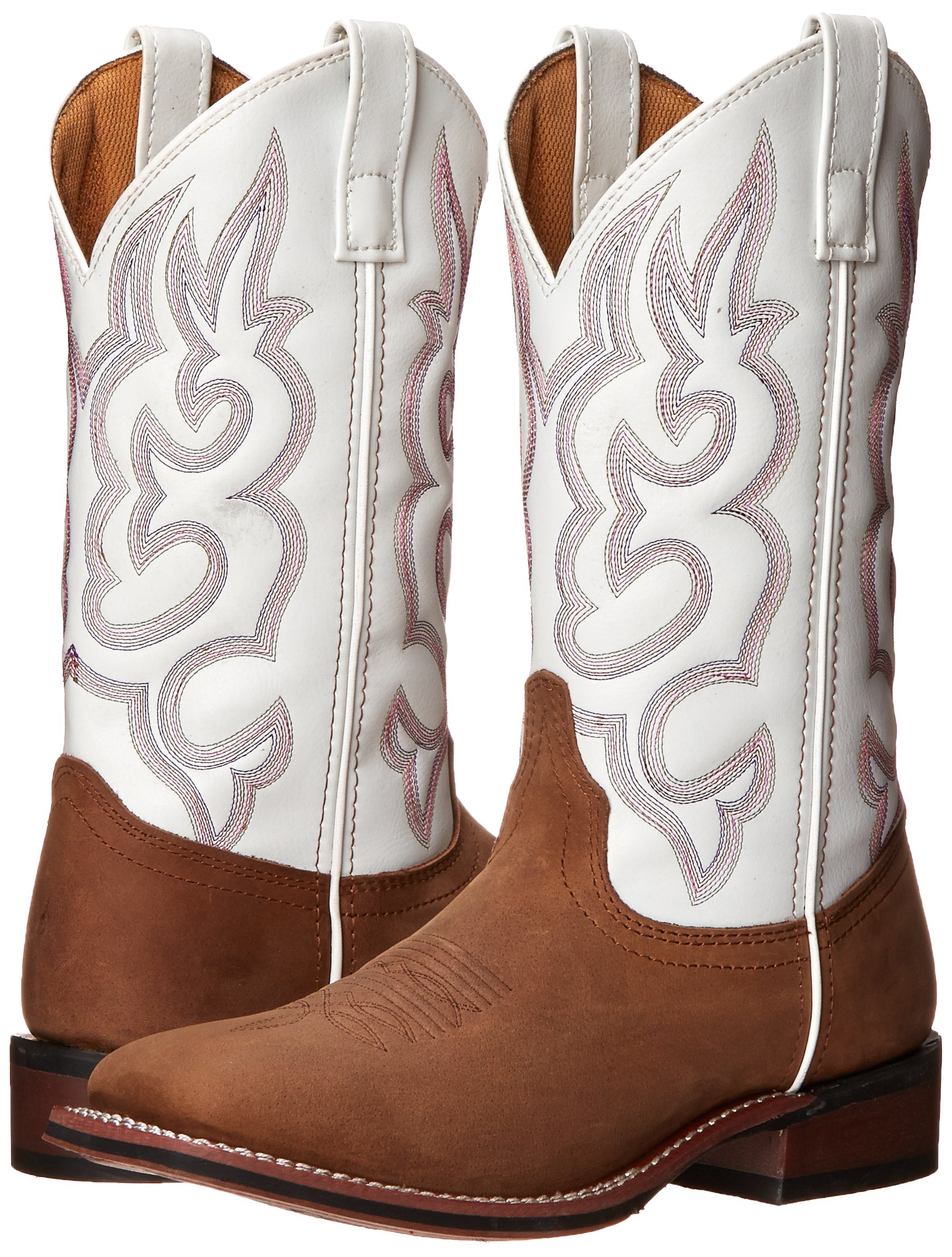 Laredo Women's Mesquite Embroidered Square Toe Western Boots - Mid Calf Cowgirl Dress Boots with 1-2
