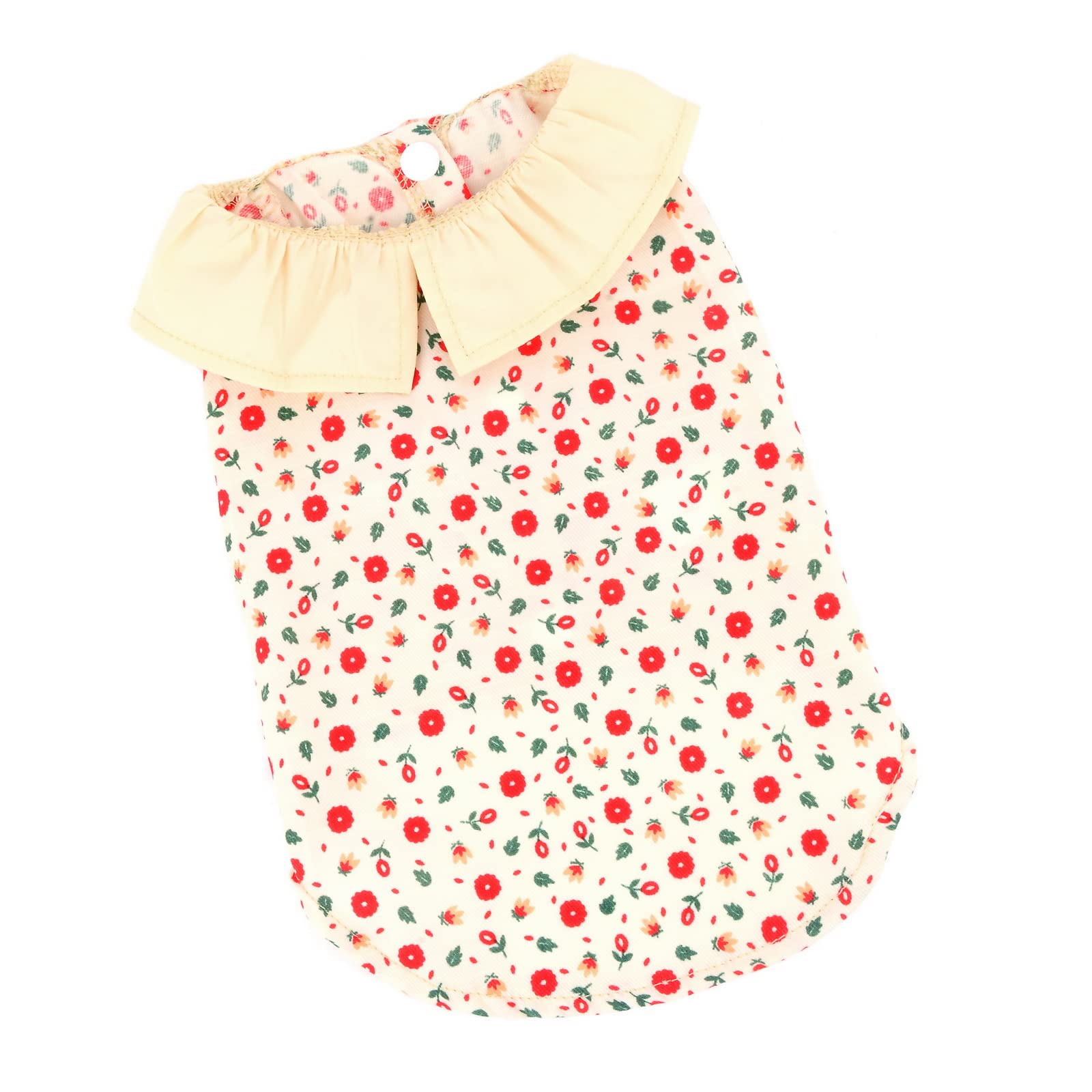 Small Dog Shirts & Cat Apparel - Floral Sleeveless Tank Top with Round Collar | Puppy Chihuahua Clothes for Girls | Cool Summer Pet T-Shirt for Indoor & Outdoor Activities | Red M