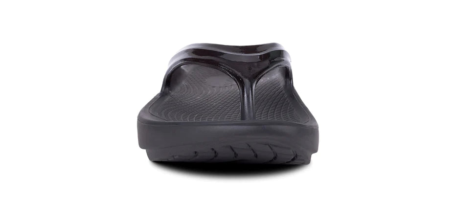 OOFOS Women's OOlala Sandals - Black Recovery Footwear for Plantar Fasciitis & Arch Support - Perfect for Post-Workout, Travel & Everyday Comfort
