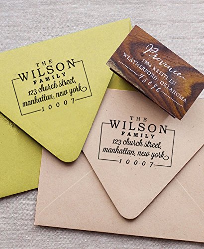 Custom Wooden Wedding Stamp - Personalized Family Address Stamp for Invitations & Thank You Cards - Unique Engagement Gift for Couples & Bridal Showers