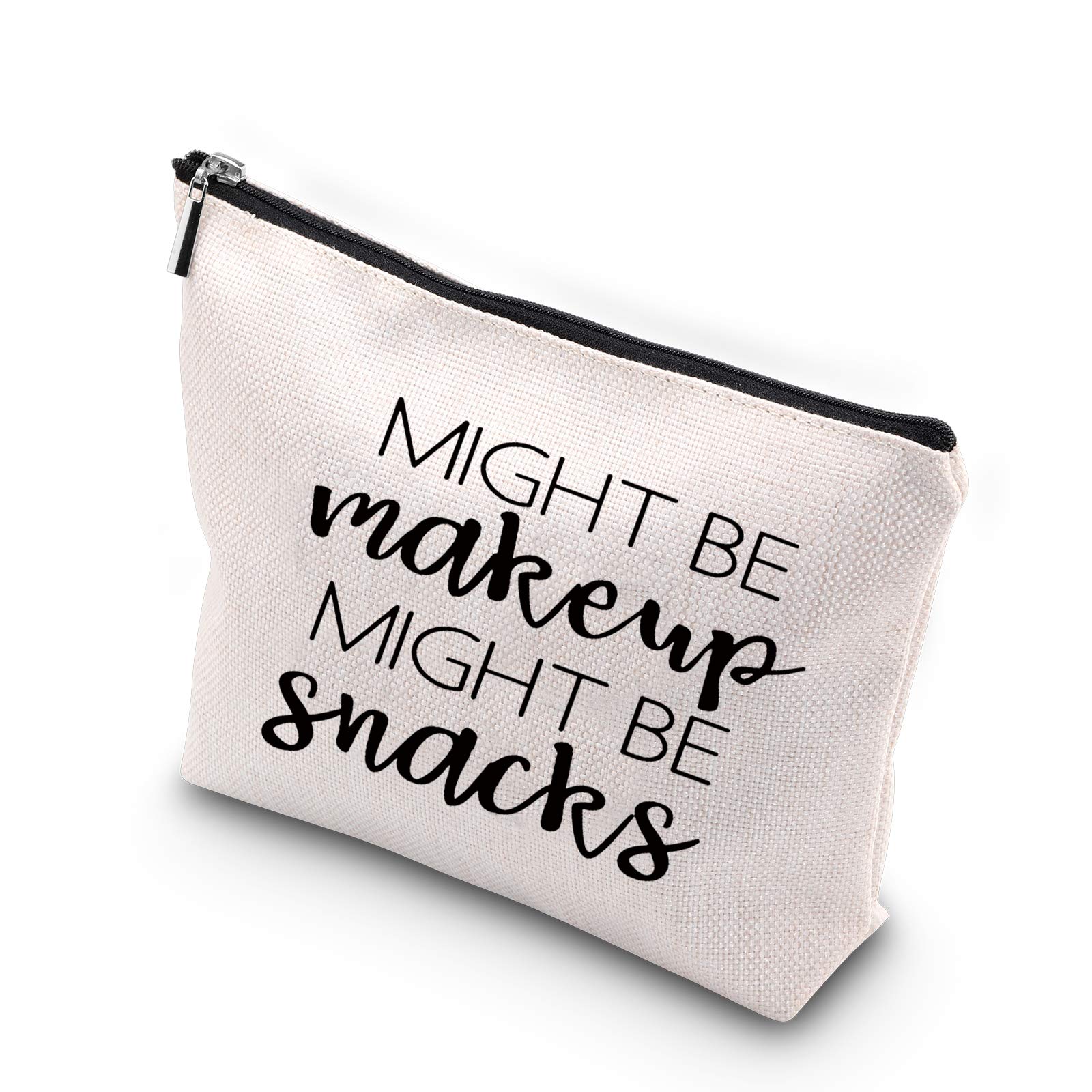 Stylish Novelty Makeup Bag with Zipper - Travel Cosmetic Organizer for Women | Perfect Gift for Makeup & Snacks Lovers | Compact Pouch for Daily Use, Travel & Storage | Talk Less Smile More Design