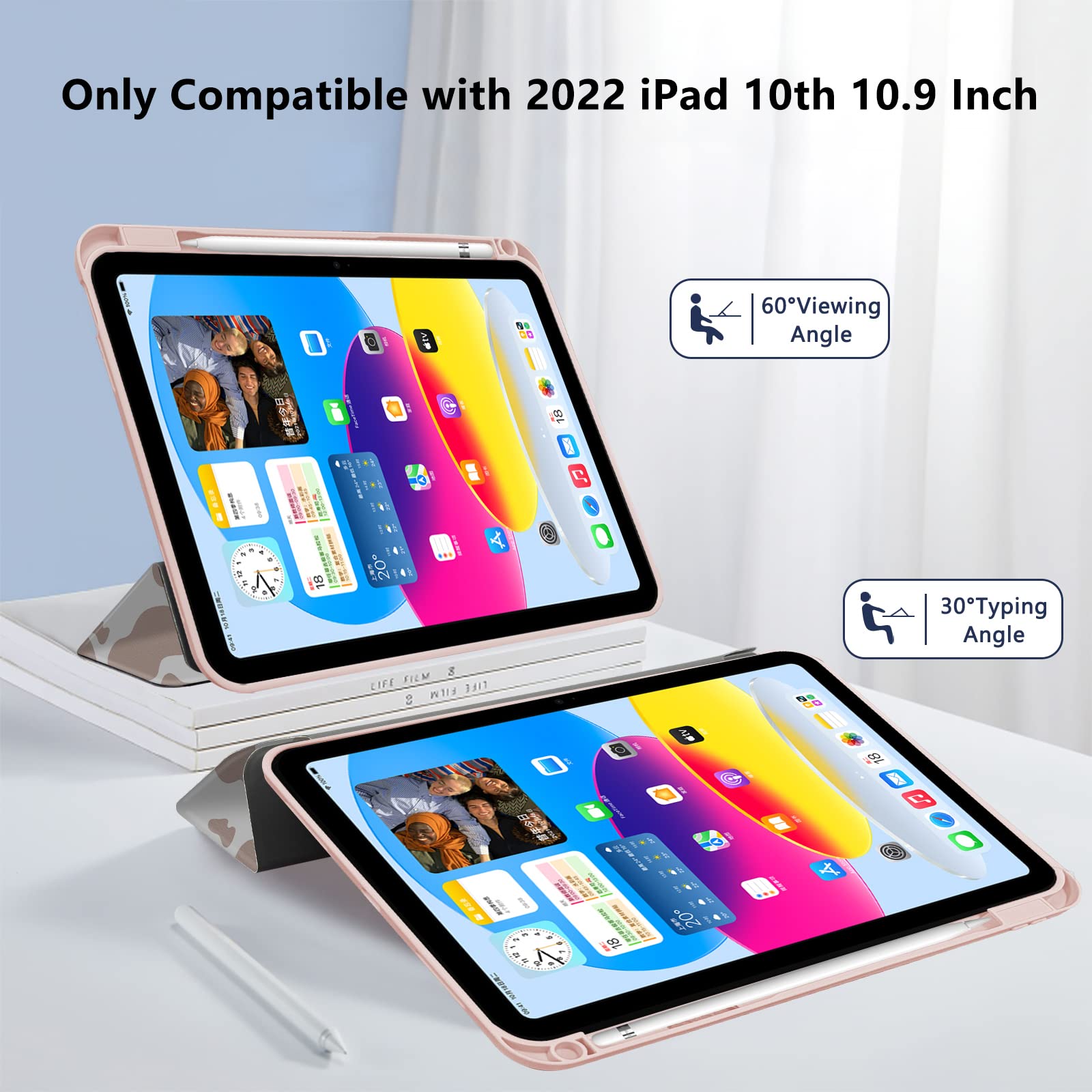 TopPerfekt Shockproof Leather Case for iPad 11th Gen 11-inch (2025) & iPad 10th Gen 10.9-inch (2022) - TPU Frame, Pencil Holder, Auto Sleep/Wake Function - Premium Brown Cowhide Cover for Work, Travel & Daily Protection