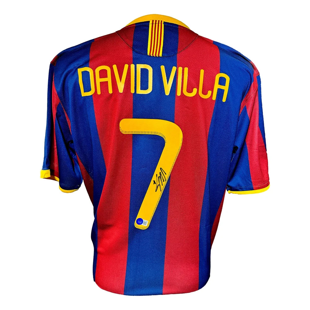 Authentic David Villa Barcelona FC Soccer Jersey - Signed Spain National Team BAS COA - Perfect for Collectors, Fans & Memorabilia Displays