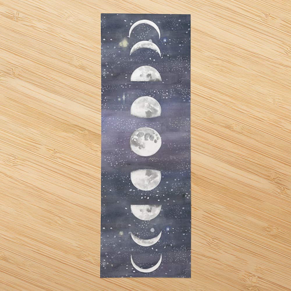 Non-Slip Yoga Mat with Carrying Strap - 24x70 Inch Extra Large Fitness Mat for Yoga, Pilates & Home Workouts - CANVAS ON DEMAND Moon Chart II Design - Perfect for Gym, Studio & Travel