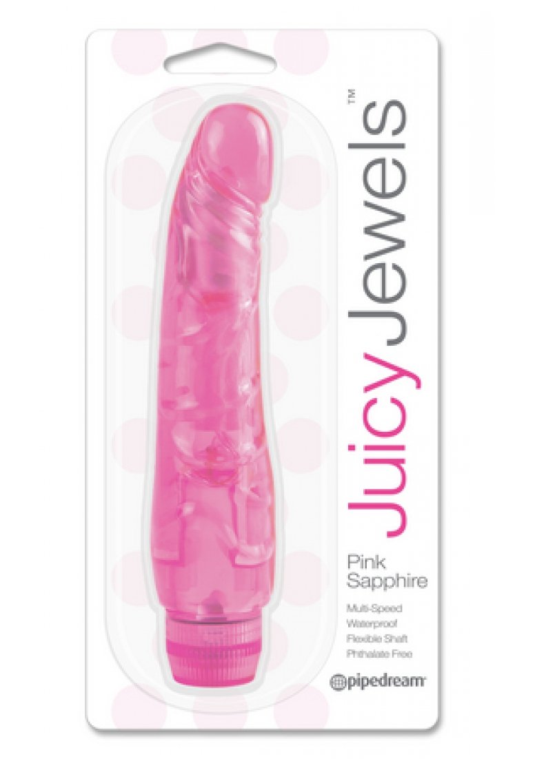 Pipedream Juicy Jewels Pink Sapphire Glass Dildo - 7 Inch Realistic G-Spot Vibrator for Women, Couples Play & Solo Pleasure - Perfect for Sensual Massage, Bedroom Fun & Adult Toy Collection