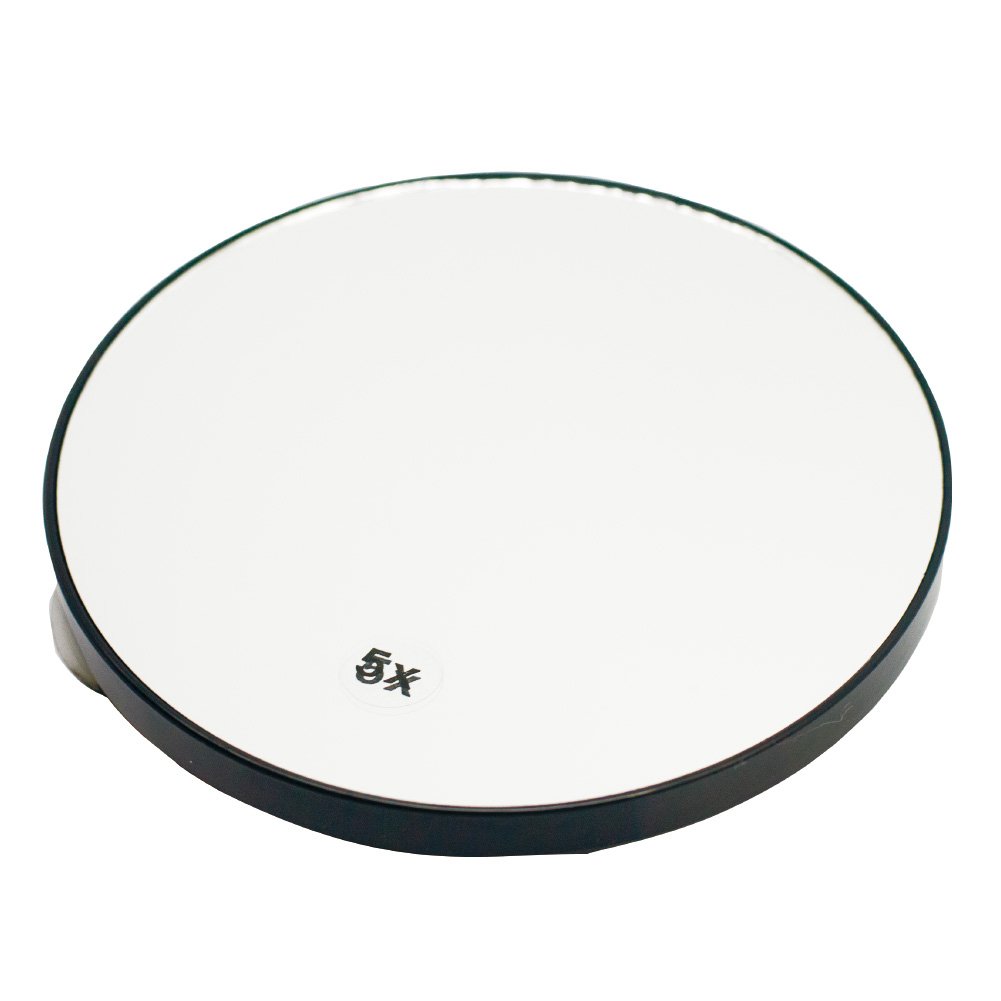 5X Magnifying Mirror with Suction Cup - 5.5 Inch Lighted Makeup Mirror for Bathroom, Shaving & Precision Grooming