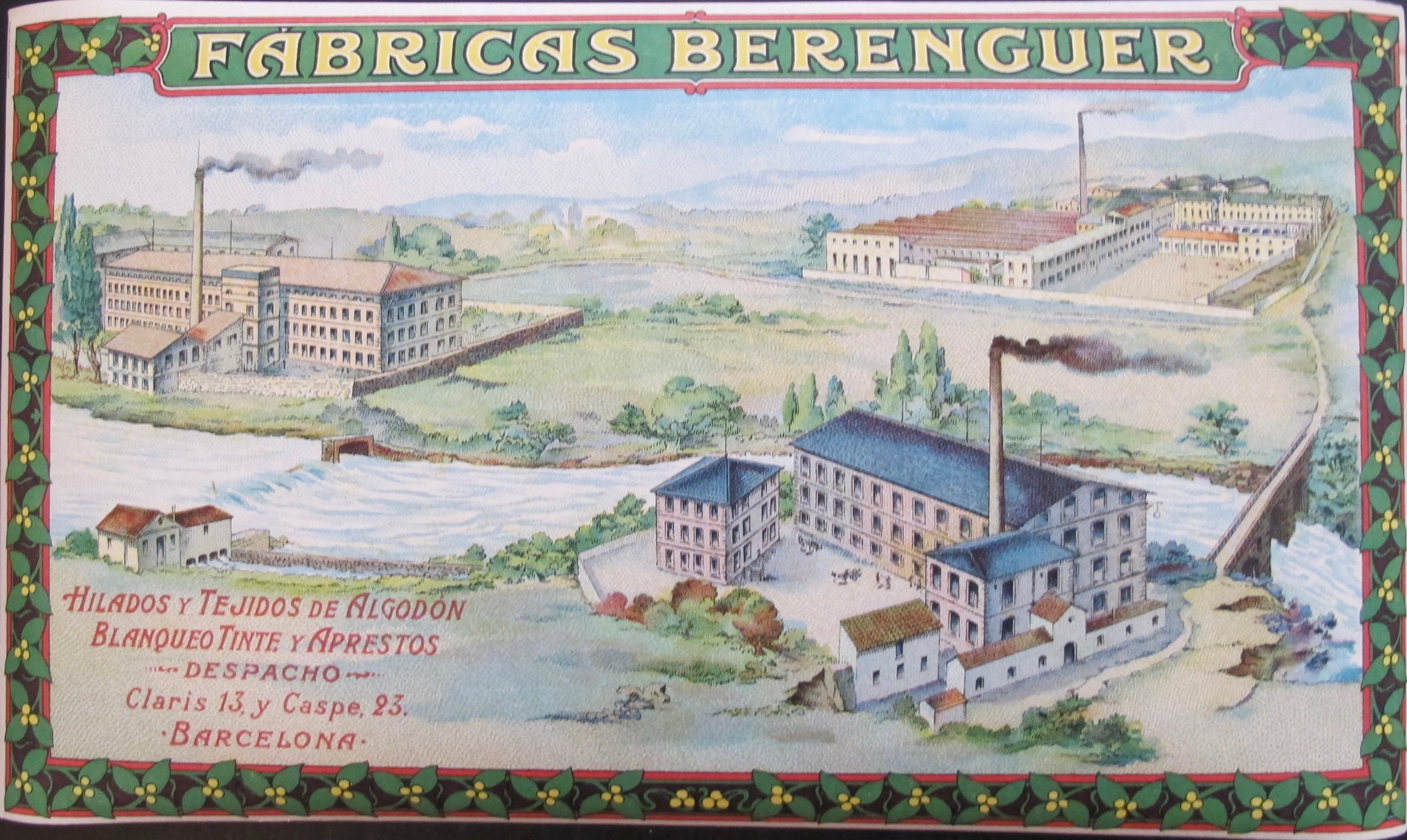 Vintage 1900 Original Spanish Label Fabricas Berenguer - Authentic Collectible for Home Decor, Vintage Fashion & Historical Displays