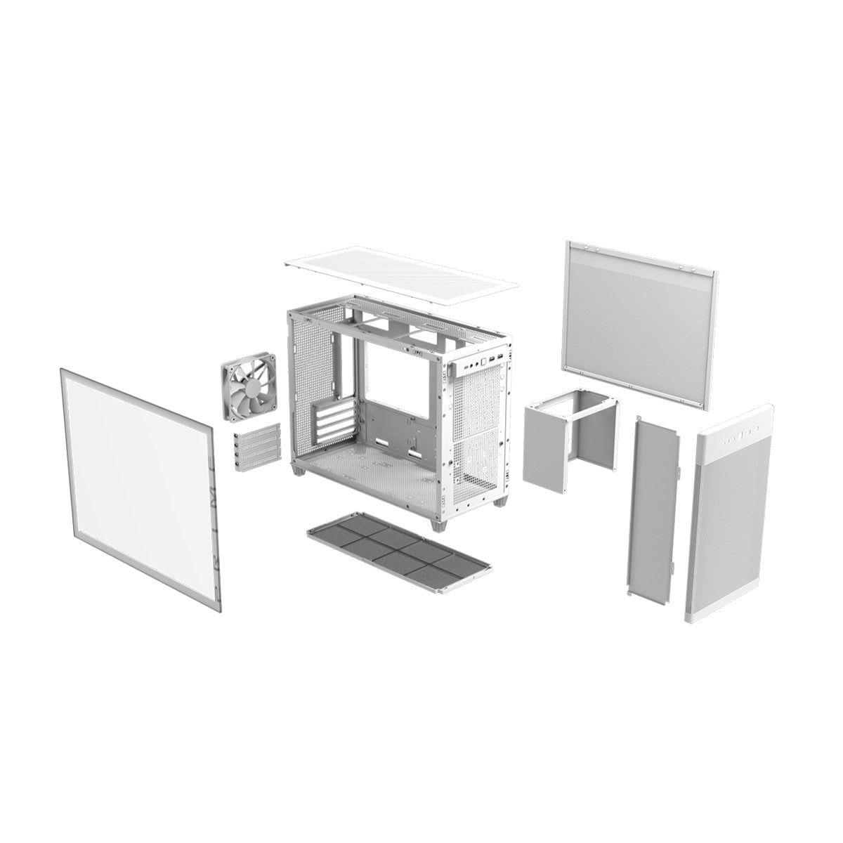 ASUS Prime AP201 White MicroATX PC Case with Tempered Glass - Compact Gaming & Home Office Computer Build