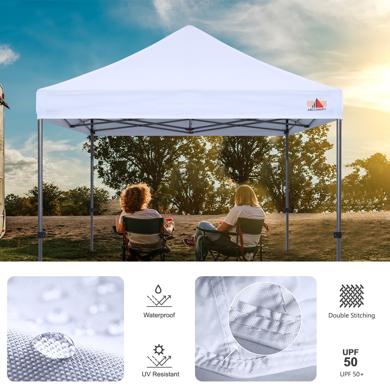 ABCCANOPY 10x10 Purple Replacement Canopy Top for Pop Up Tent - Durable Outdoor Shade Cover for Parties, Camping, Beach & Backyard Events