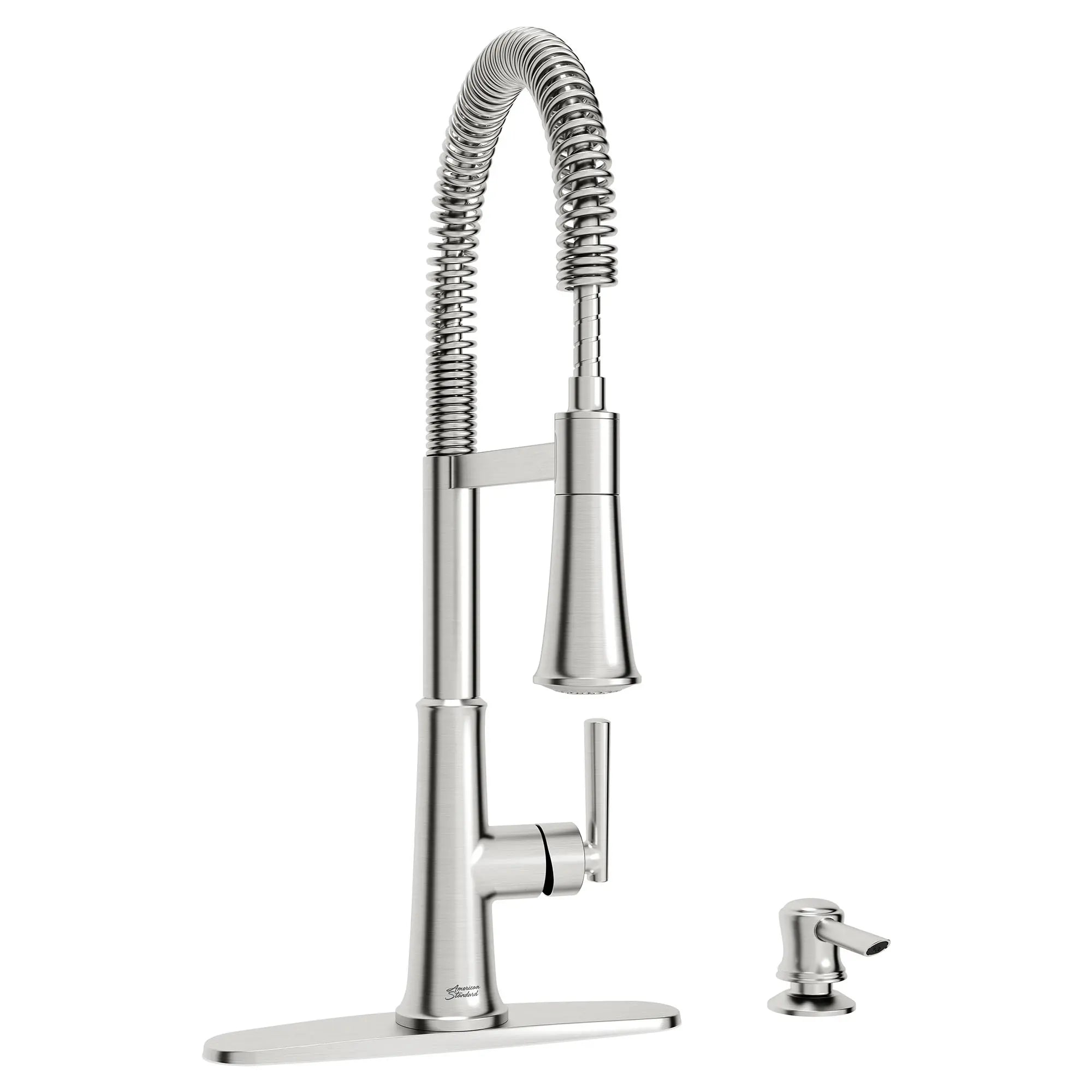 Gladden Semi Pro Dual Spray Kitchen Faucet with Deck Plate & Soap Dispenser - High Arc Pull Down Sprayer for Modern Kitchen Sink, Dishwashing & Food Prep