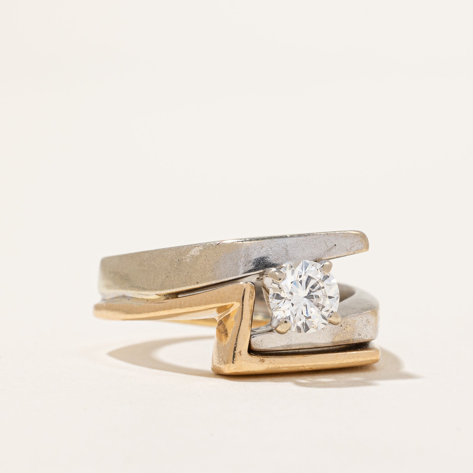 Birks' Two Tone Bypass Diamond Ring - 0.78 Carat Diamond Engagement Ring for Women - Size 9.5 - Perfect for Proposals, Anniversaries & Special Occasions