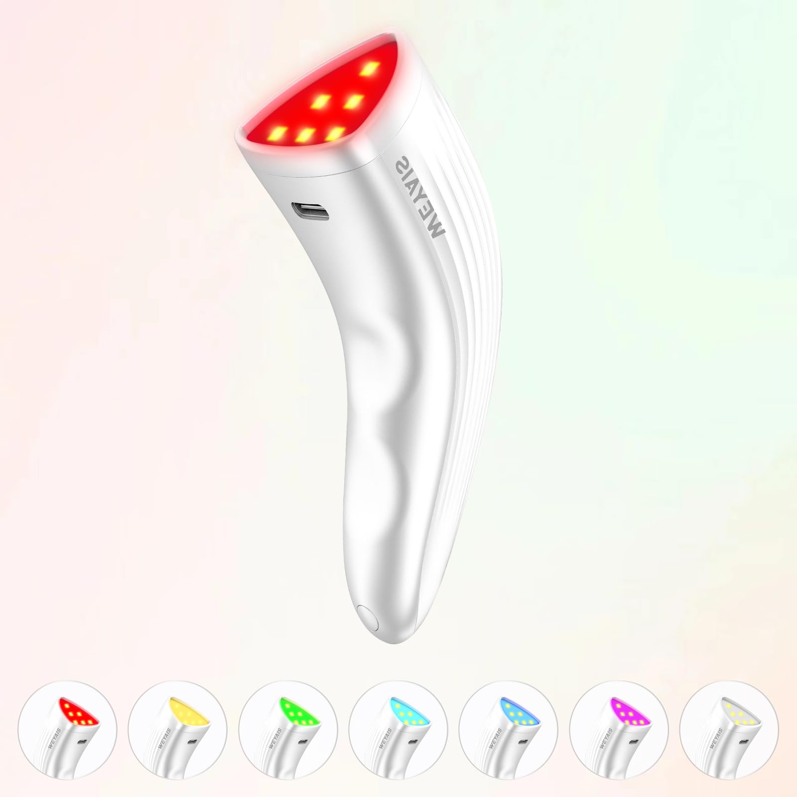7-Color LED Light Therapy Wand for Face - Red & Blue Light Therapy Device for Skin Care, Anti-Aging & Acne Treatment | Perfect for Home Spa & Skincare Routine