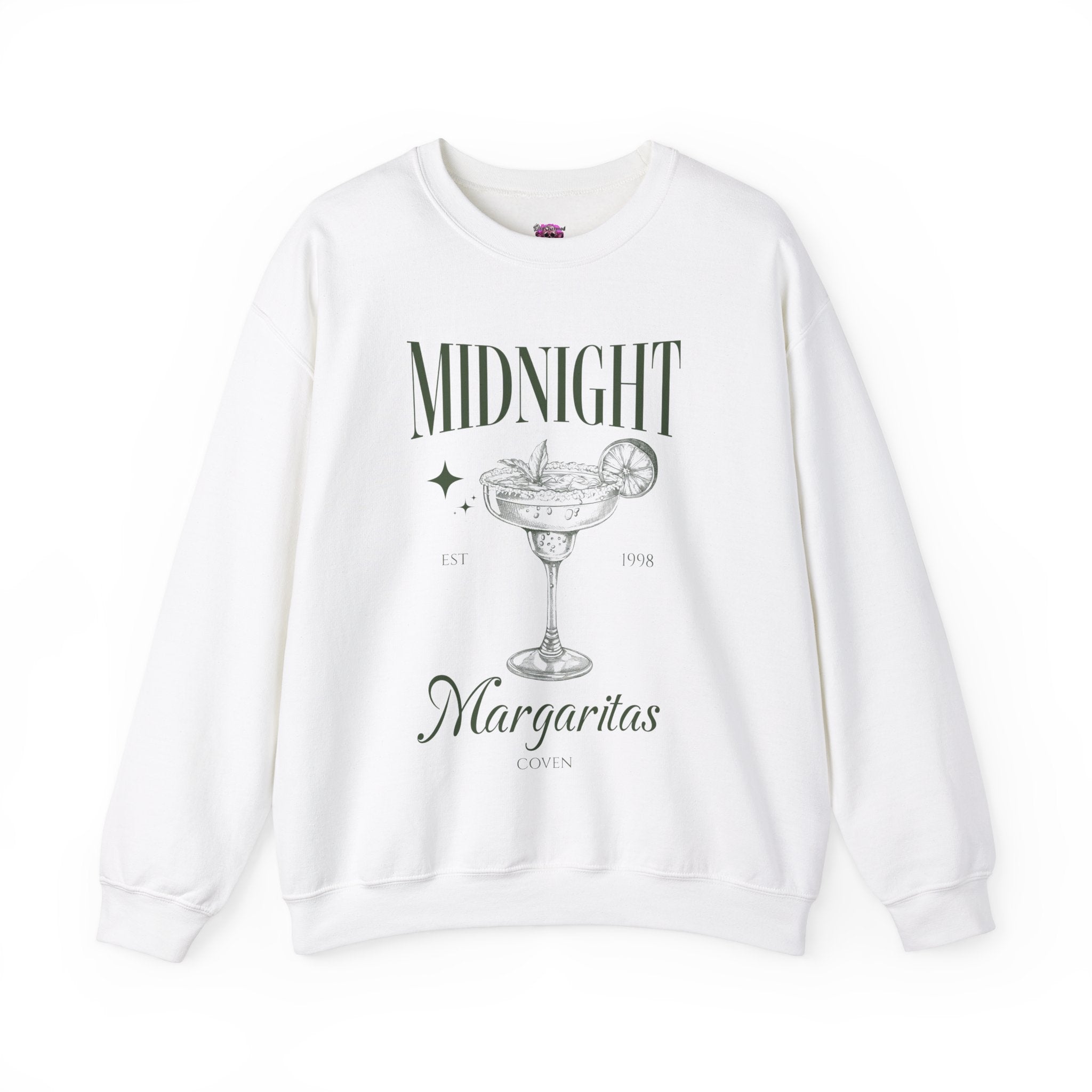 Midnight Margaritas Coven Crewneck Sweatshirt | Women's Casual Pullover | Perfect for Halloween Parties & Witchy Aesthetic Outfits