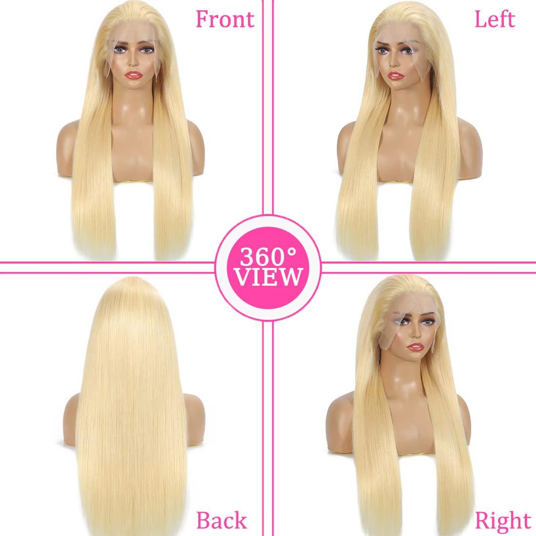 30 Inch 613 Blonde Human Hair Lace Front Wig - 13x6 HD Transparent Lace, 180% Density, Pre-Plucked, Glueless - Perfect for Daily Wear, Cosplay, and Special Occasions