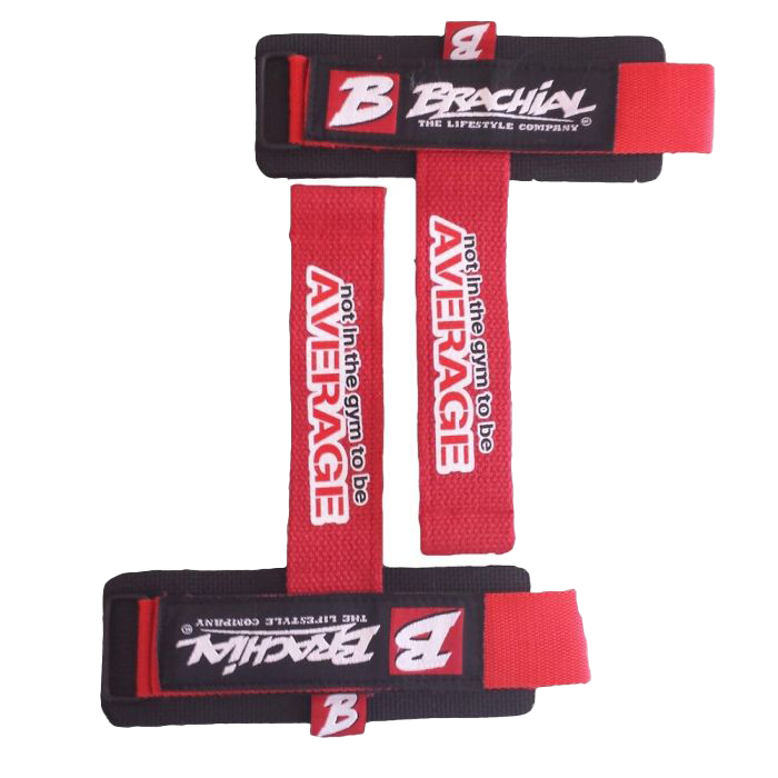 Premium Brachial Lifting Straps for Weightlifting - Red/Black - Heavy Duty Gym Wrist Support for Deadlifts, Pull-ups & Strength Training