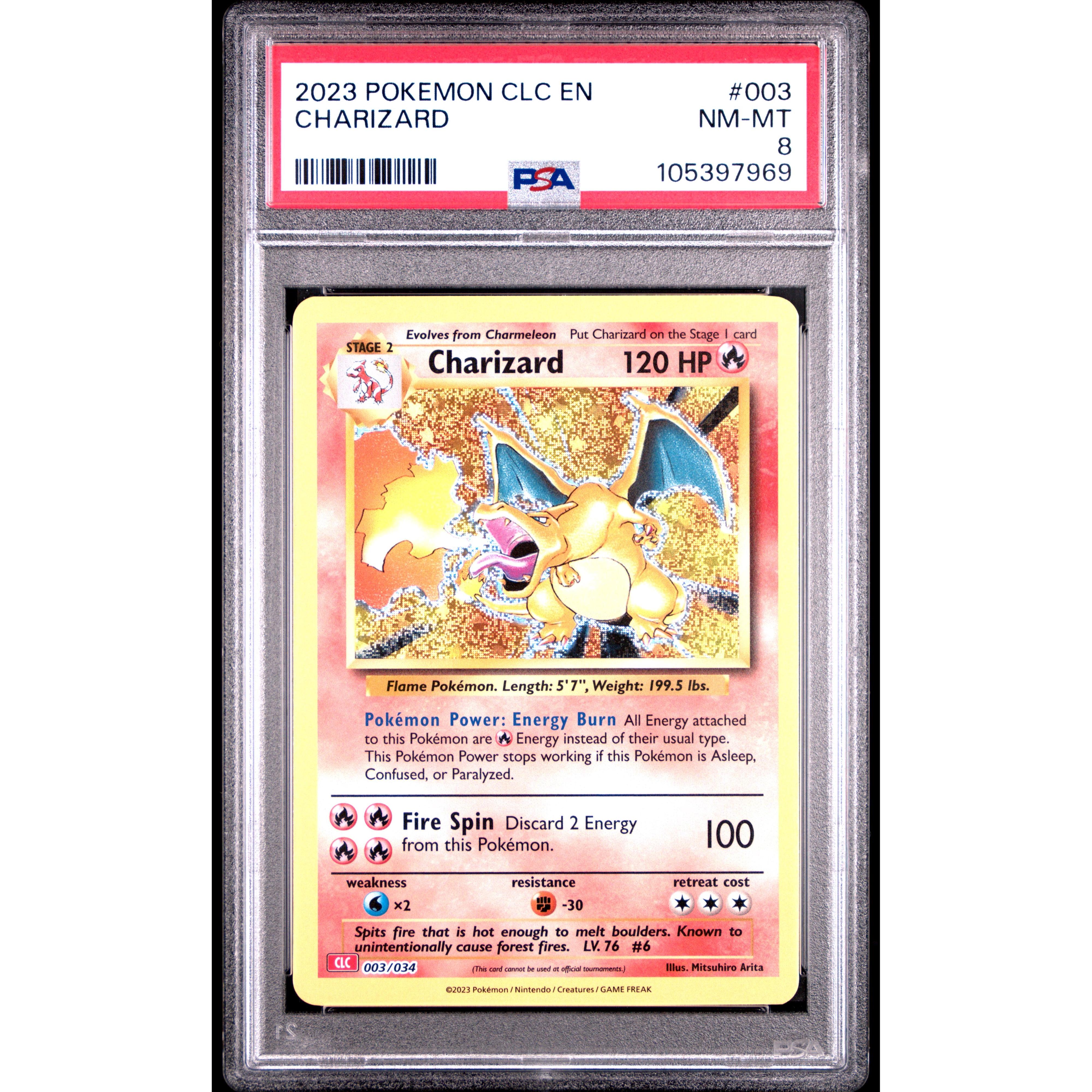 2023 Pokemon Classic Collection Charizard 003/034 PSA 8 Graded Card - Rare Trading Card for Collectors & Battles | Perfect for Pokemon TCG Tournaments, Display & Investment