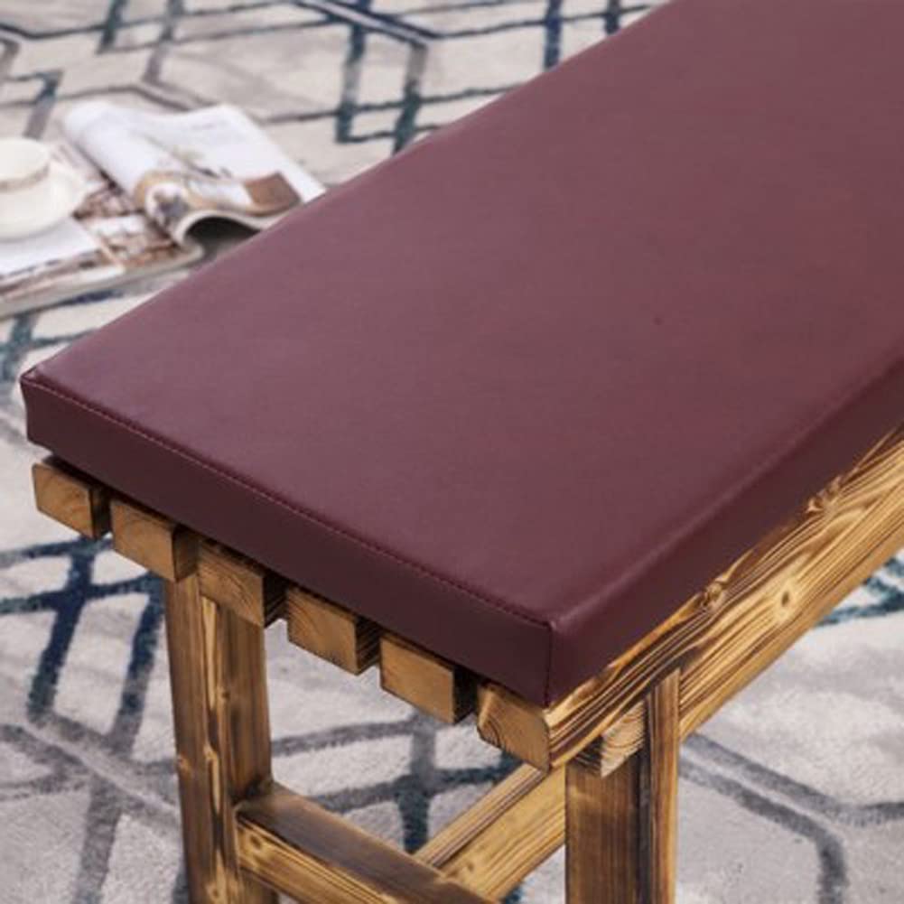 **Waterproof Leather Bench Cushion 48 Inch - Outdoor/Indoor Thick Comfy Seat Pad for Garden, Patio, Swing, or Loveseat - Soft Fresco Wicker Furniture Cover (Perfect for Backyard, Deck, or Sunroom Relaxation)**