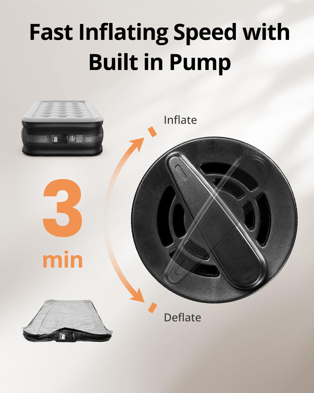 **Airefina Twin Air Mattress with Built-in Pump - 18
