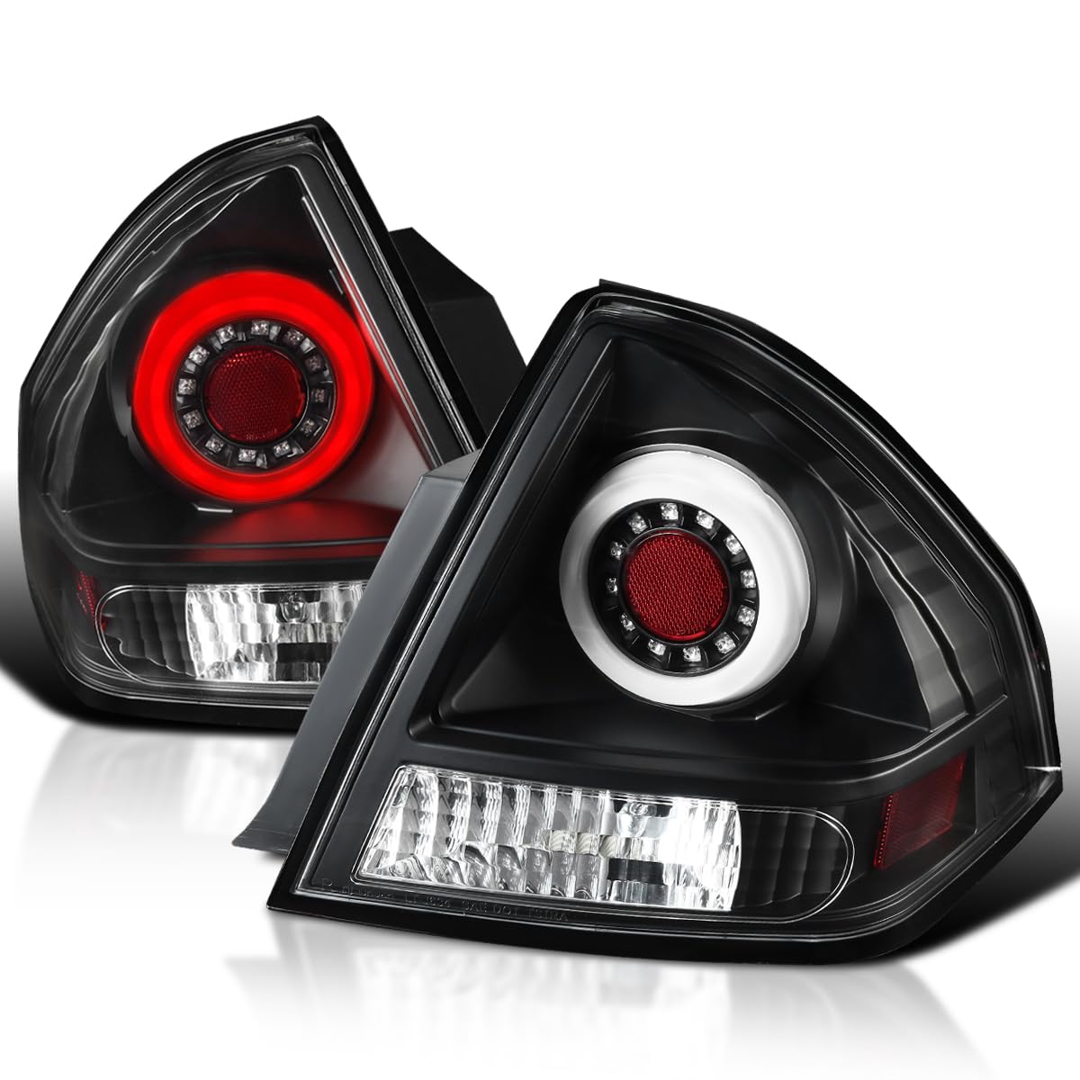 Spec-D Tuning Black LED Tail Lights for 2006-2016 Chevy Impala - High-Performance Left & Right Pair Assembly - Perfect for Night Driving & Car Customization
