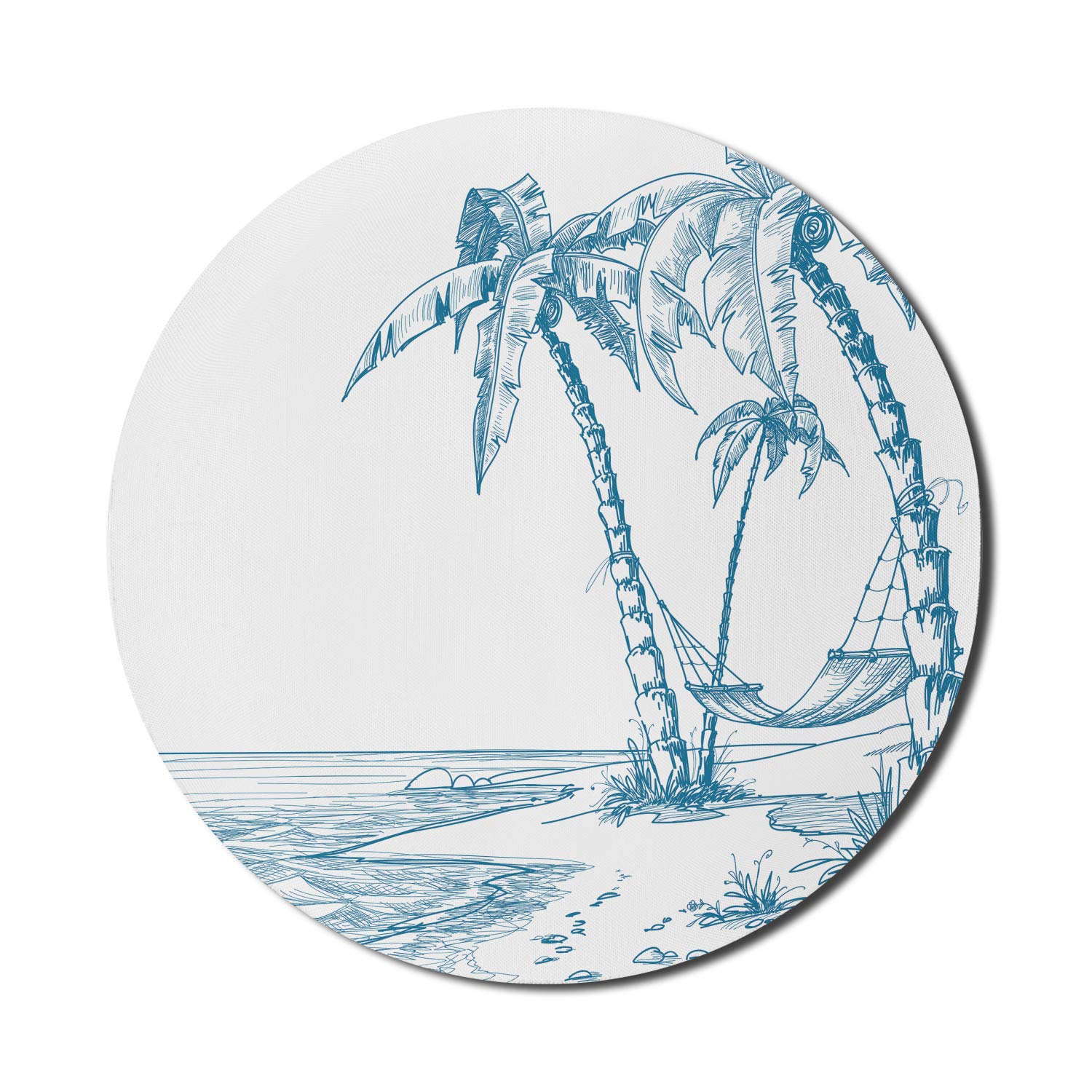 Ambesonne Round Non-Slip Rubber Gaming Mouse Pad - 8