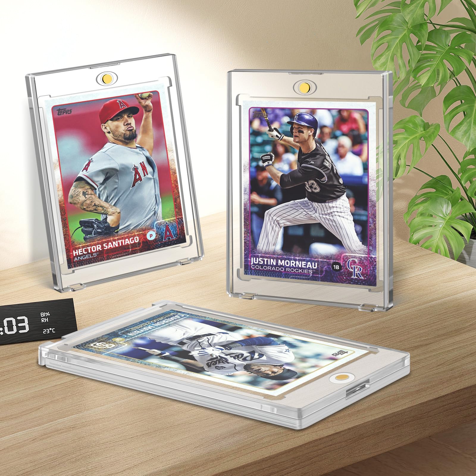 VAFOFO 100-Pack Magnetic Card Holders - 35PT Hard Plastic Protectors for Trading Cards, Sports Cards & MTG Cards | Durable Card Sleeve Case for Collectors & Gaming Enthusiasts | Perfect for Storage, Display & Protection of Valuable Cards