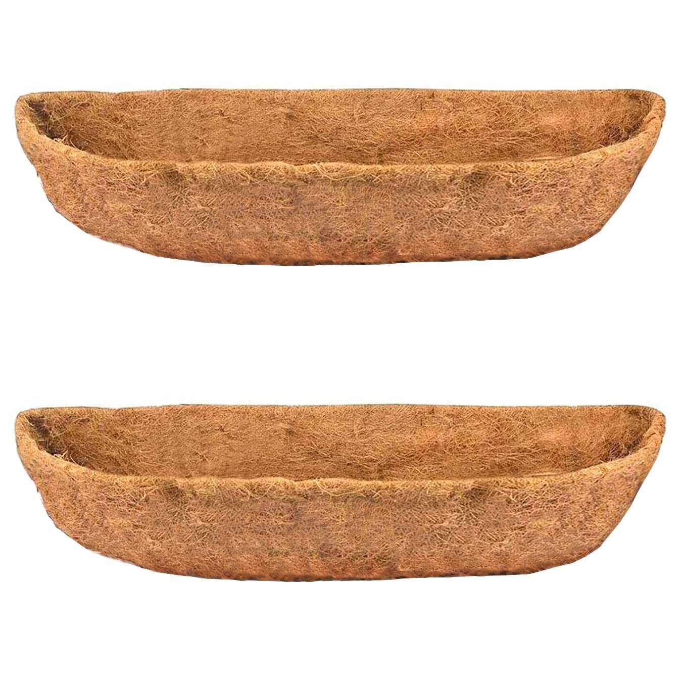 2 Pack Natural Coconut Coir Planter Liners - 30 Inch Preformed Window Box & Garden Trough Liners - Eco-Friendly Coco Fiber Mats for Indoor/Outdoor Planters, Hanging Baskets & Flower Boxes