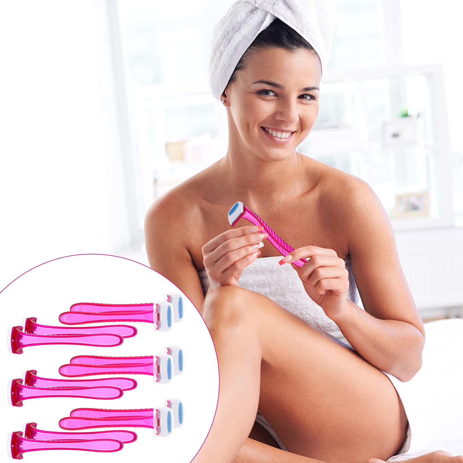 Honoson 30 Pack Disposable Bikini Razors for Women - Precision Bikini Trimmer, Underarm Hair Remover, Travel-Friendly Body Grooming Tool (Rose Red) - Perfect for Travel, Gym, Beach & Smooth Skin Care
