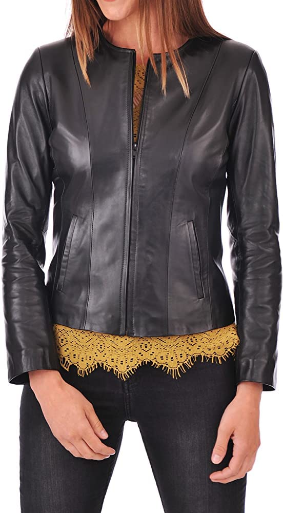 Women's Genuine Lambskin Leather Jacket - Vintage Motorcycle Biker Coat for Winter Riding & Racing | Stylish Outerwear for Casual Wear, Night Out & Motorcycle Enthusiasts