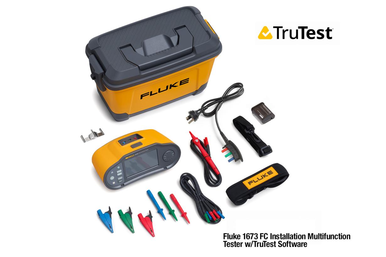 Fluke 1673 FC Multifunction Electrical Tester with TruTest Software - Professional Installation Testing for Electricians & Contractors | Ideal for Commercial & Residential Wiring Safety Checks