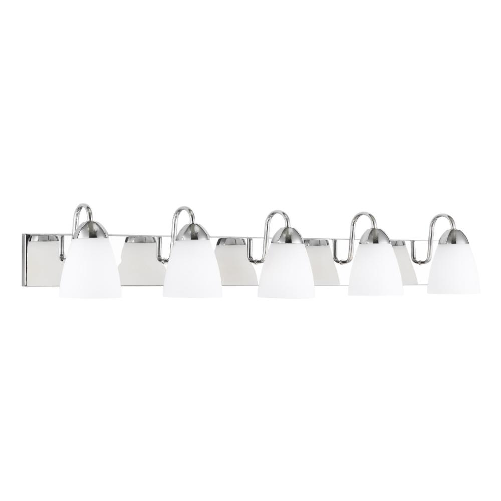 Barton 5-Light Bathroom Vanity Light Fixture - Modern LED Sconce for Mirror Lighting, Dressing Room & Makeup Area - Brushed Nickel Finish