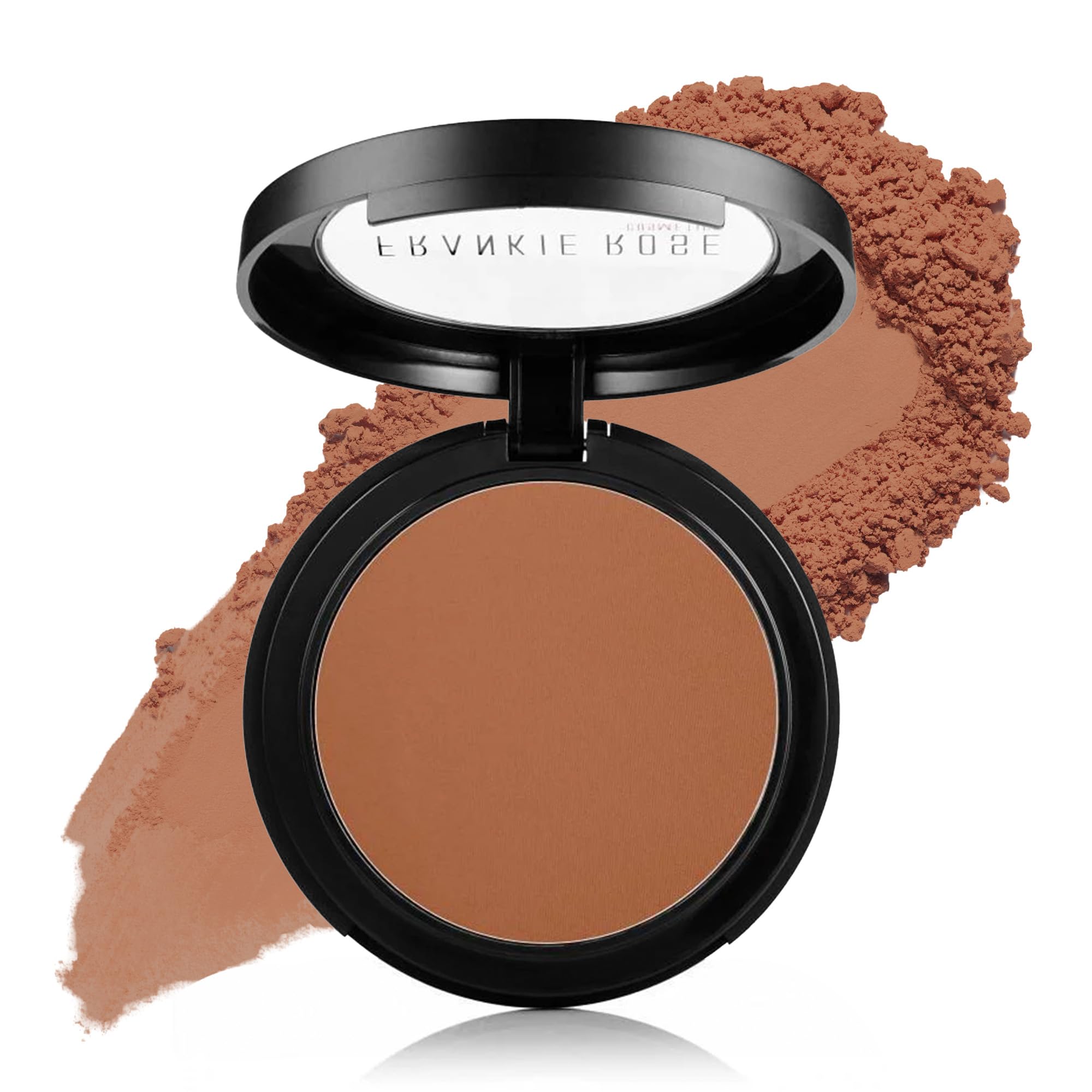 Frankie Rose Cosmetics Full Coverage Powder Foundation - Pore Minimizing, Oil Control & Skin Tone Perfecting Face Makeup | 58g (Chestnut) | Ideal for Daily Wear, Special Occasions & On-The-Go Touch Ups
