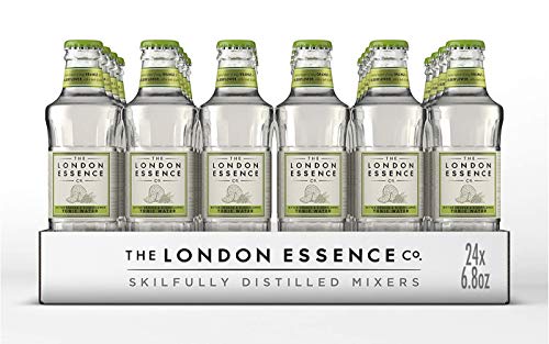 Premium London Essence Tonic Water - Natural Mixer for Gin & Vodka Cocktails - No Artificial Colors, Preservatives or Flavors - Low Calorie Bitter Orange Elderflower Flavored - 24 Pack of 6.8oz Bottles - Perfect for Home Bars, Parties & Craft Cocktails