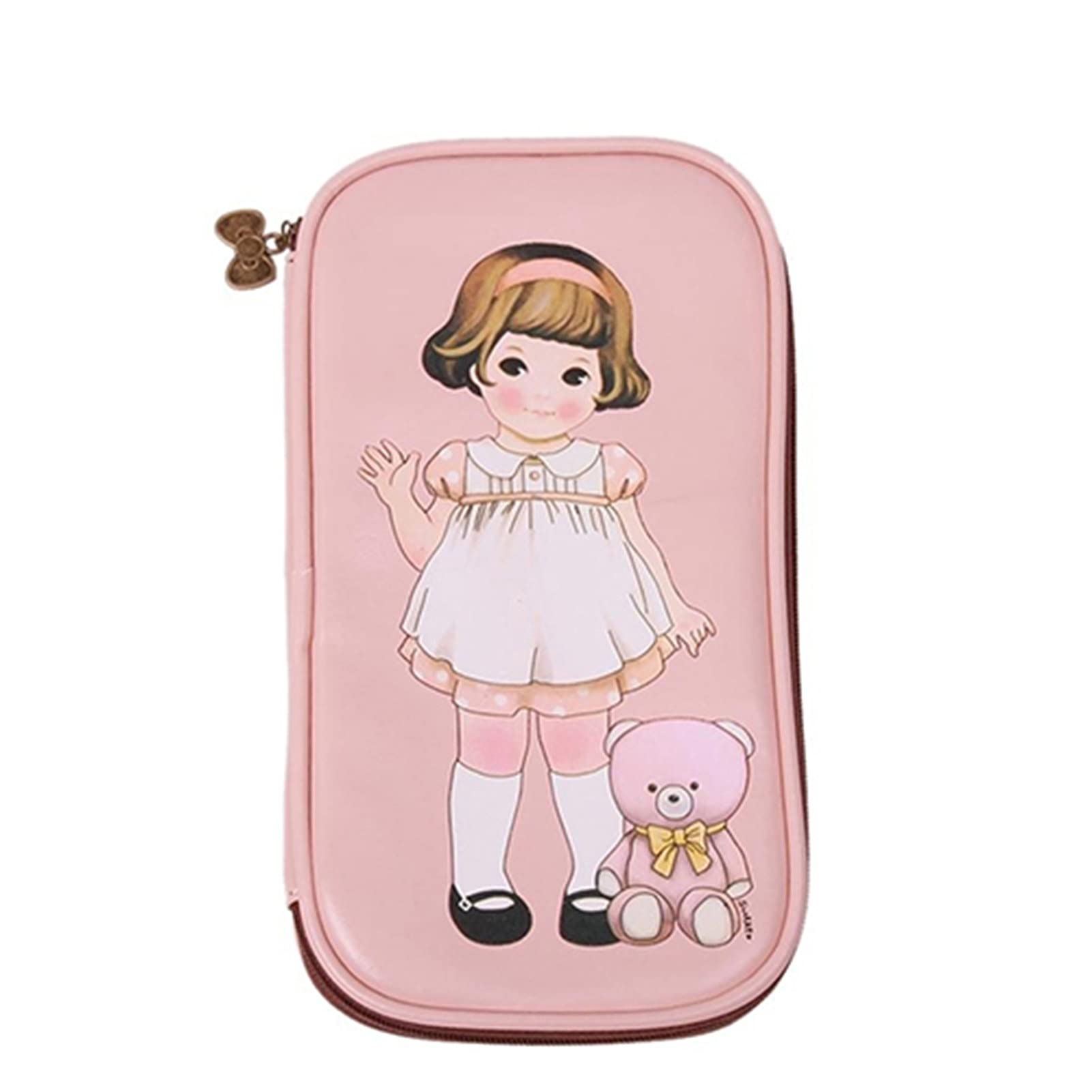 Cute Pink Cartoon Multifunction Makeup Bag for Women & Girls - School Supplies, Travel Organizer, Work Essentials & Doll Storage Pouch