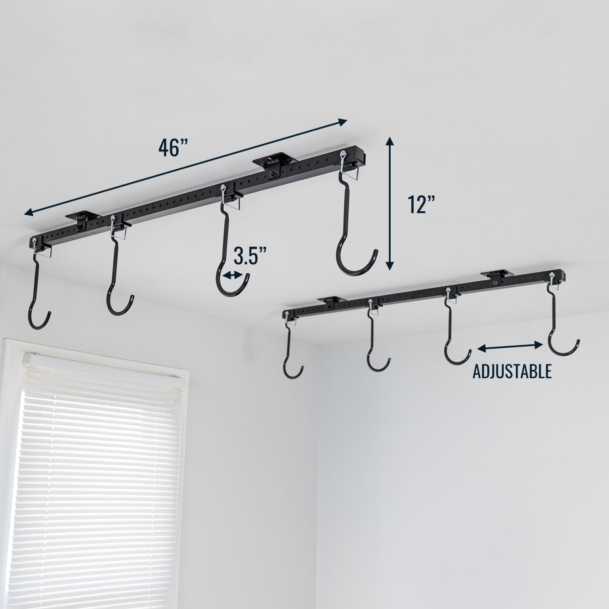Teal Triangle G-Bike Ceiling Mounted Bike Rack - Heavy Duty Garage Storage for 8 Bikes - Adjustable Hooks for Road, Mountain, MTB, E-Bike & Kids Bicycles (46